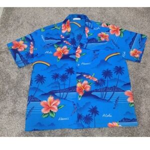 Vintage casual wear Hawaiian shirt,men size Large,made in Hawaii usa